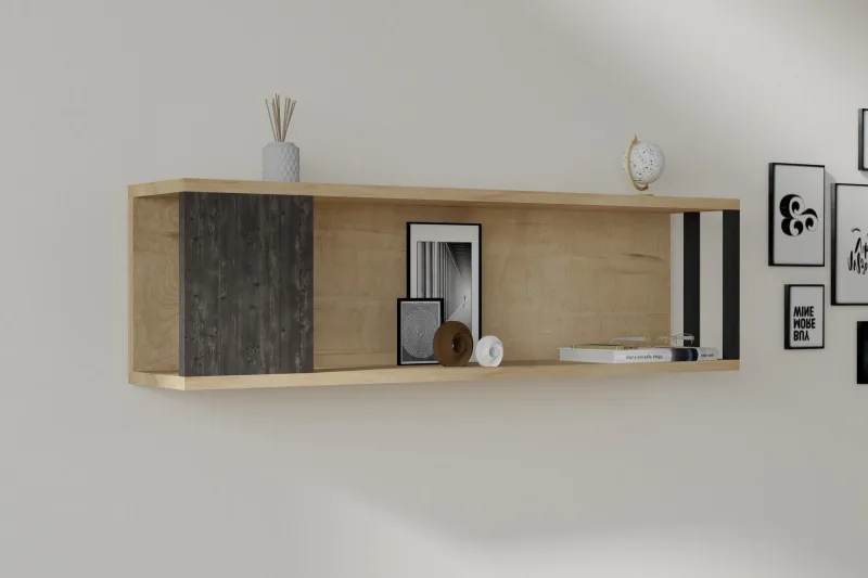 Estante de pared meedo pino atlántico antracita