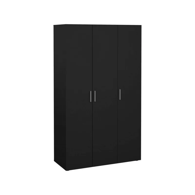 Armario albacore de 3 puertas, muebles de dormitorio, vestidor, perchero, 118x50 h201 cm, negro