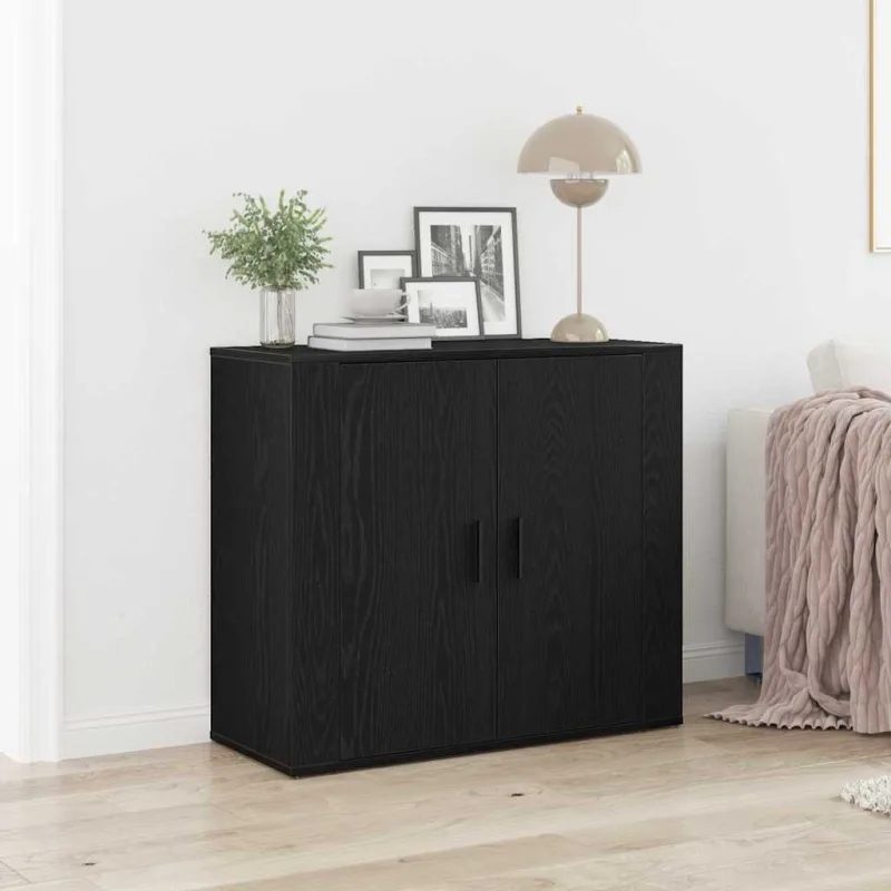 Vitrina roble negro 80 x 33 x 70 cm madera contrachapada vidaxl