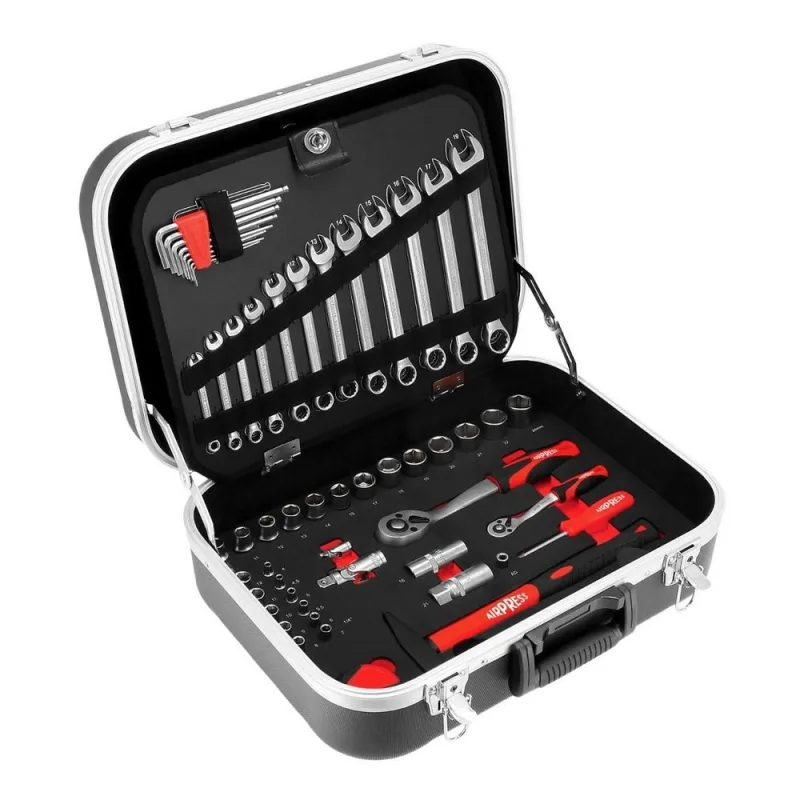 Maletín de herramientas profesional airpress para taller / 106 piezas / mecánica, reparaciones, mantenimiento