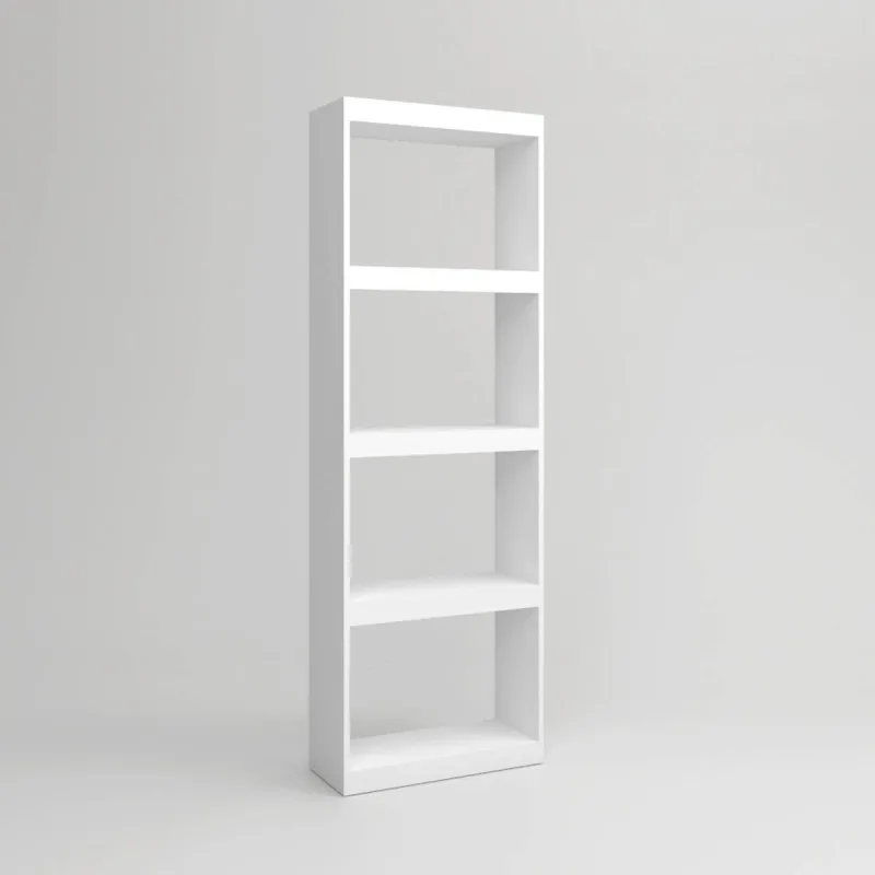 Estantería alta de diseño moderno talio tablero de partículas melaminizado color blanco mate 60x25x180 cm