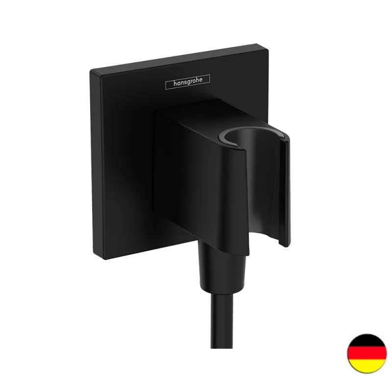 Soporte para cabezal de ducha con conexión hansgrohe fixfit e negro mate