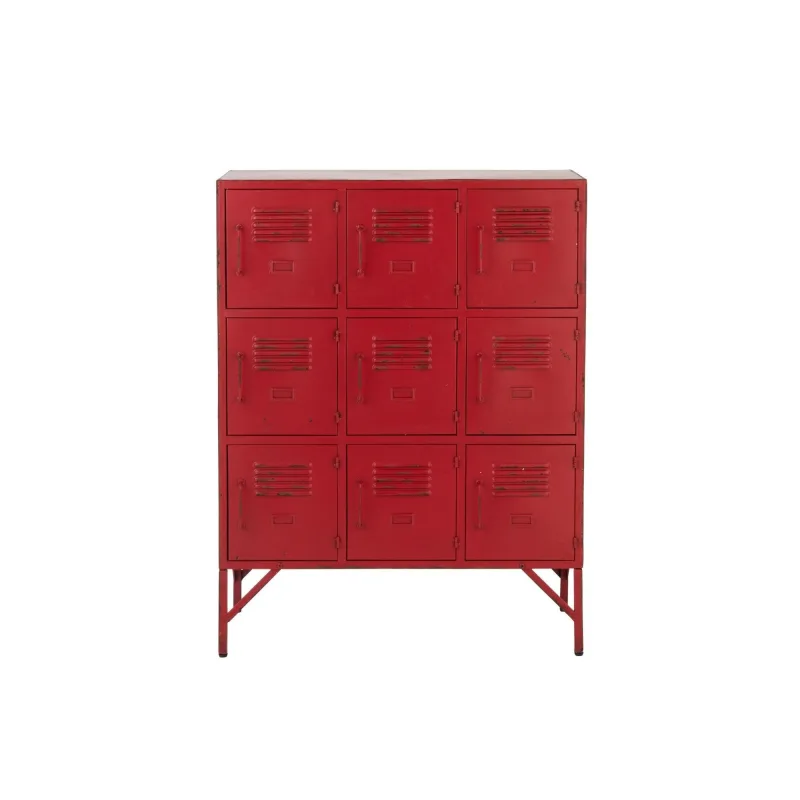 Armario 9 puertas en metal rojo - l86cm