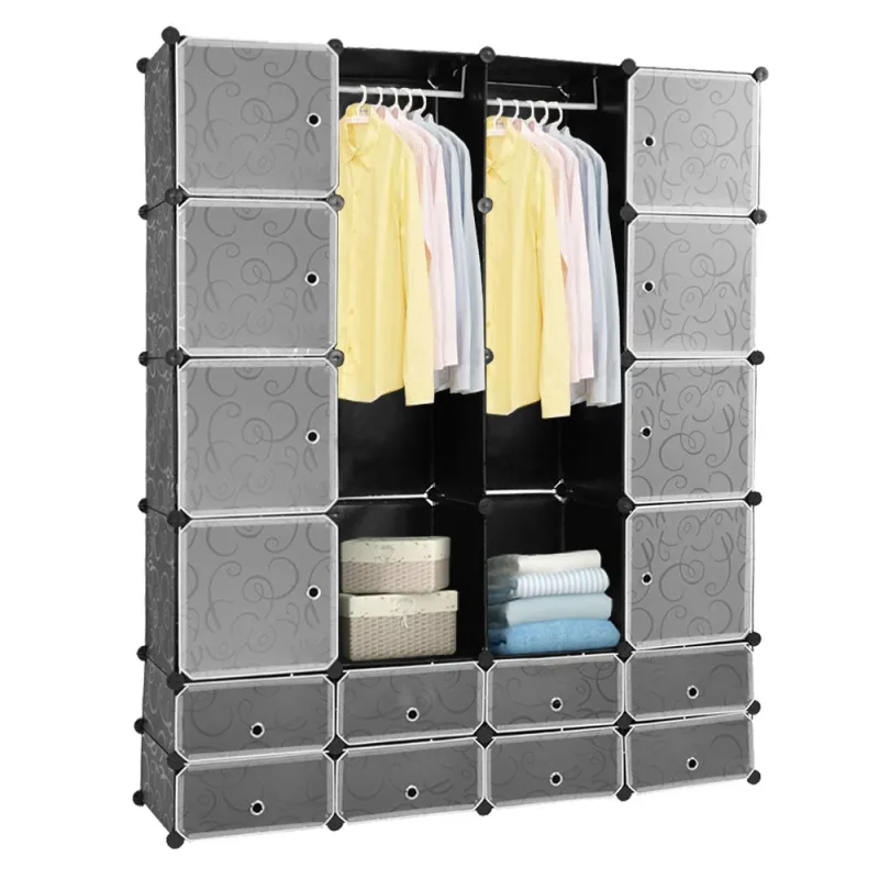 Gabinete de sala de almacenamiento de 16 cubos, gabinete portátil de bricolaje, plástico modular