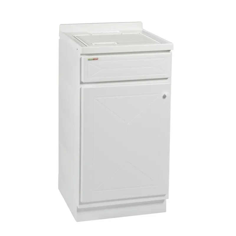 Tina de resina de 45x50 cm apta para exteriores con tabla de lavandería top line