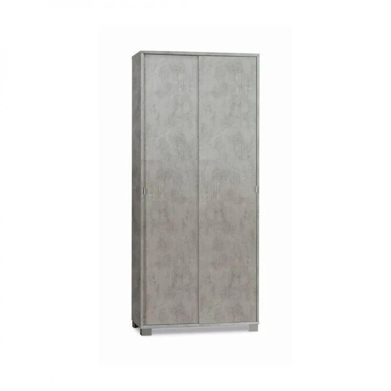 Armario corredizo de dos puertas, 82l x 42d x 190h, acabado en cemento, sarmog
