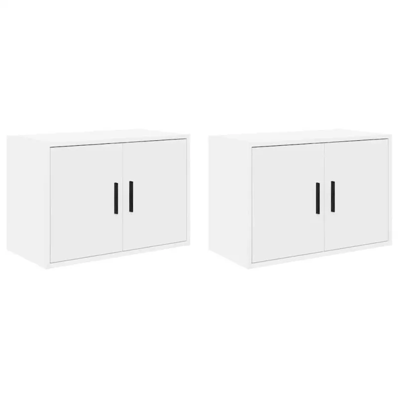 Armarios de pared 2 uds para garaje madera de ingeniería blanco v2773 60 x 30 x 41 cm / blanco