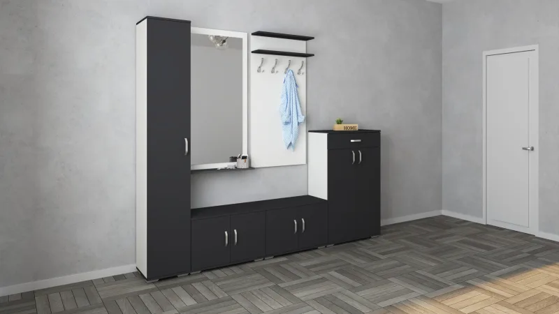 Conjunto recibidor haaus como v4, antracita/blanco, l 230 cm