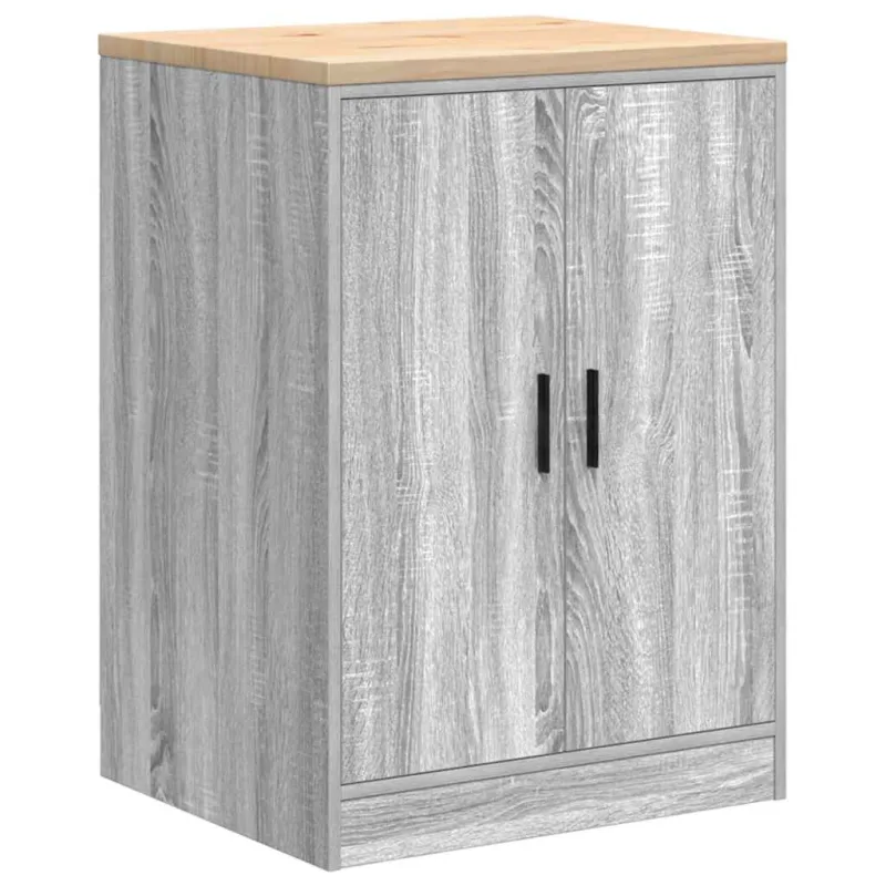 Armario de garaje de madera maciza pino gris sonoma 60x51x85 cm v2094 60 x 51 x 85 cm / gris