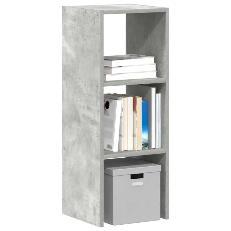 Librería apilable gris hormigón 30x30x80 cm madera de ingeniería