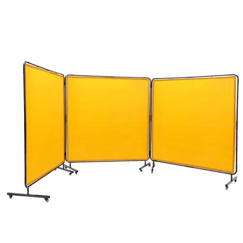 Pantalla protectora para soldadura 3 paneles 6' x 6' succebuy, estructura con marco, vinilo ignífugo de alta resistencia