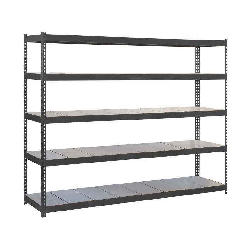 Estantería metálica sin tornillos simonrack de 5 estantes (200x120x60cm) antracita y galvanizado
