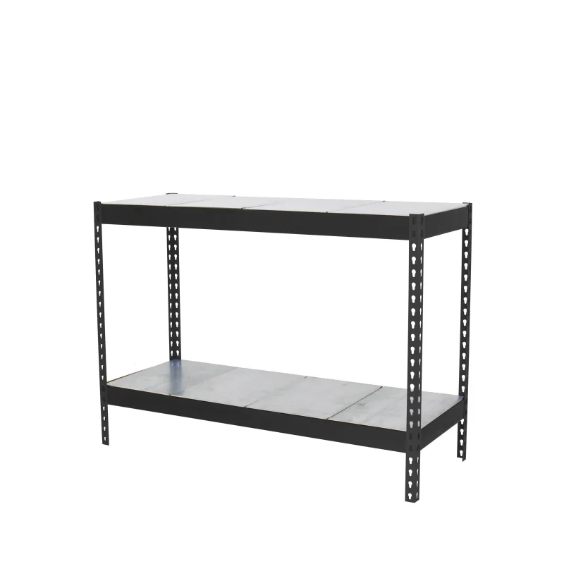 Estantería metálica sin tornillos simonrack de 2 estantes (90x150x75cm) antracita y galvanizado