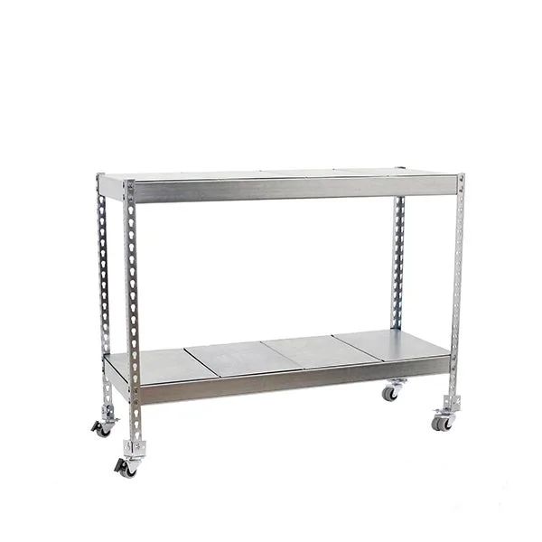 Estantería metálica sin tornillos simonrack de 2 estantes (97,5x150x75cm) galvanizado