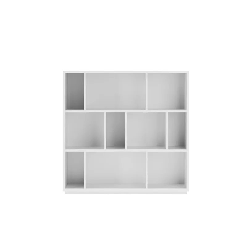 Estantería librería, colección nack, con 3 niveles de altura en melamina color blanco