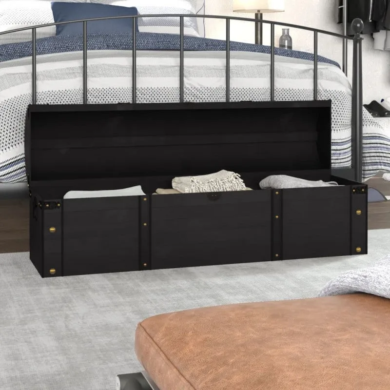 Vidaxl baúl de almacenaje estilo vintage madera maciza 120x30x40 cm