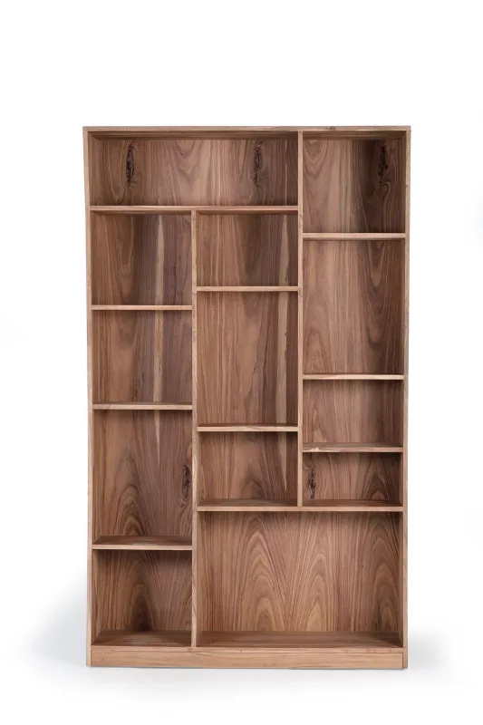 Librería madera acacia marrón. 200x38x120