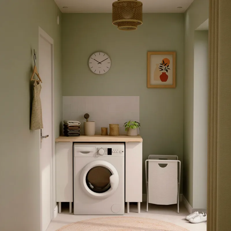 Mueble lavadero en kit eleki blanco 102cm 2 bajos an 20/20 cm + encimera eleki 246 cm