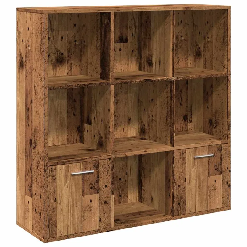Estantería，librería，armario de libros de madera de ingeniería envejecida 98x29x97,5 cm cfw48189
