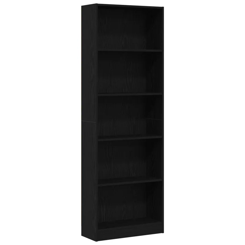 Estantería，librería，armario de libros de roble negra - 60x24x176 cm cfw25719