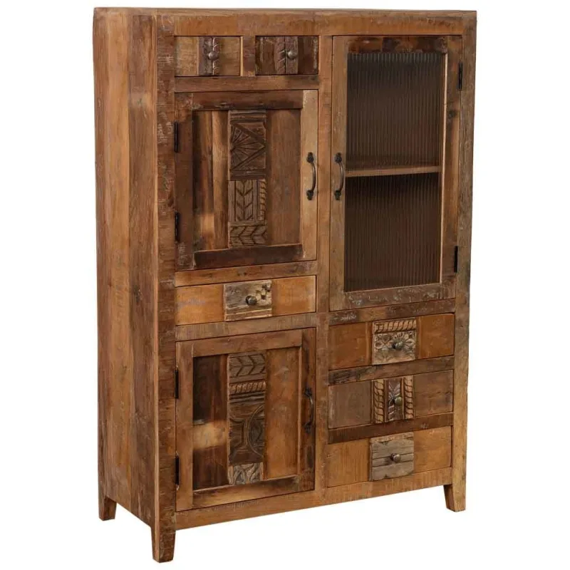 Vitrina de madera natural 100x43x148