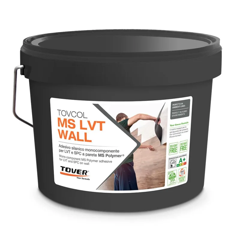 Kg5 de cola tovcol ms lvt wall para exteriores/int. incluso capas verticales, pvc, lvt, wpc, spc, pu, hidrófugo.