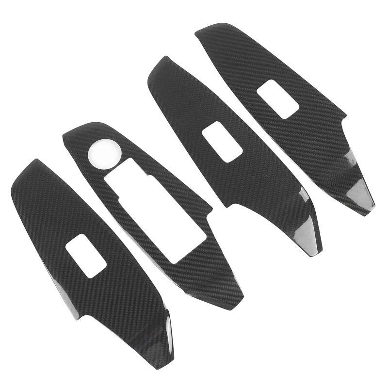 Piezas de pegatinas decorativas de fibra de carbono para panel de puerta interior de mazda 3 axela 2016-