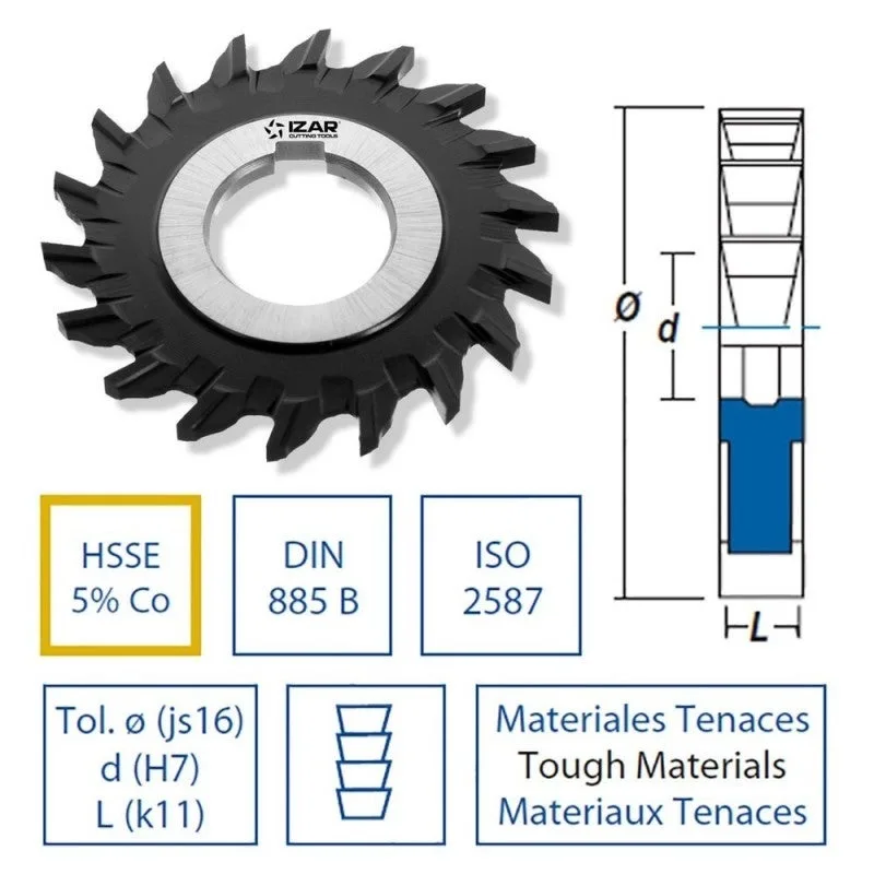 Izar 52944 - fresa agujero hsse din885b 3-cortes dentado-recto 080x10.00x27 mm