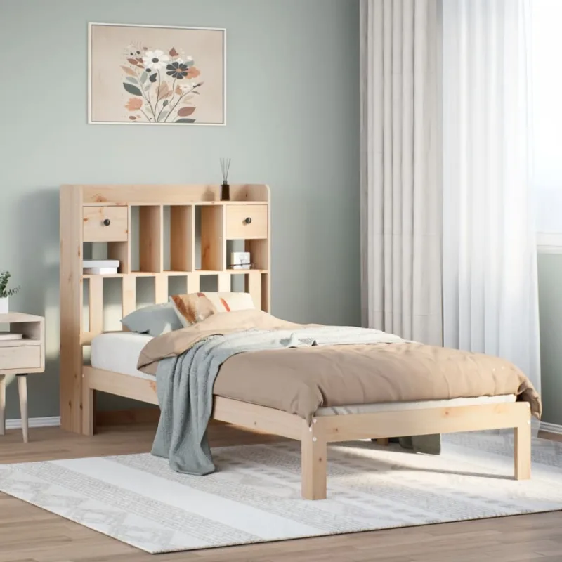 Maison exclusive - cama con estantería sin colchón madera maciza de pino 75x190 cm