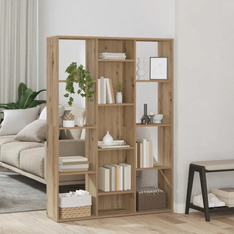 Maison exclusive - divisor espacio/estantería aglomerado roble artesanal