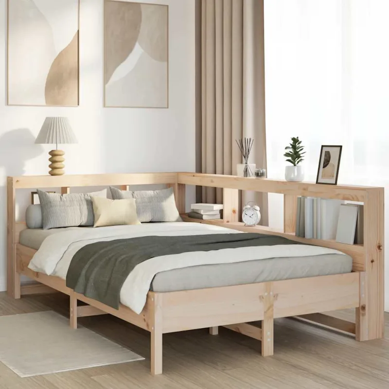 Maison exclusive - cama con estantería sin colchón madera maciza de pino 120x200cm
