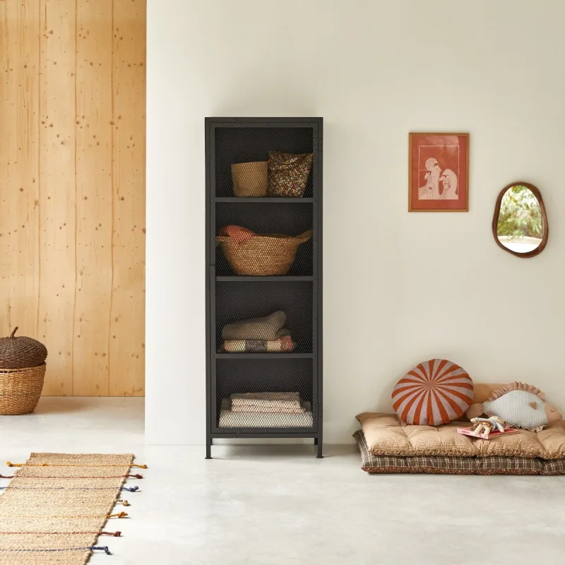 Tikamoon armario enrejado infantil de metal negro 175 alma