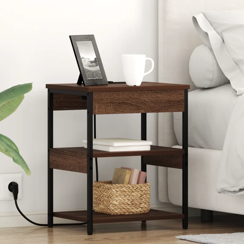 Vidaxl cajoneras de noche 2 pcs marrón roble 41 x 31 x 51 cm