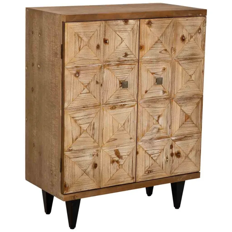 Recibidor de madera con 2 puertas marrón 74x38x96h cm