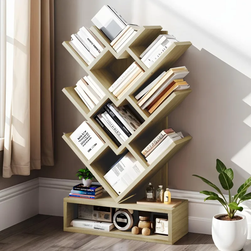 Librería balconera de 6 niveles, con forma de árbol, para salón, oficina y dormitorio (60 x 22 x 103 cm)