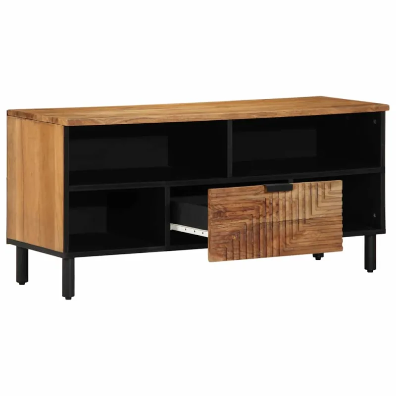 Maison exclusive - unidades de tv madera de acacia sólida 100 x 33,5 x 46 cm