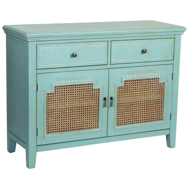 Recibidor de madera de 2 puertas y 2 cajones 106x38x78.5h cm