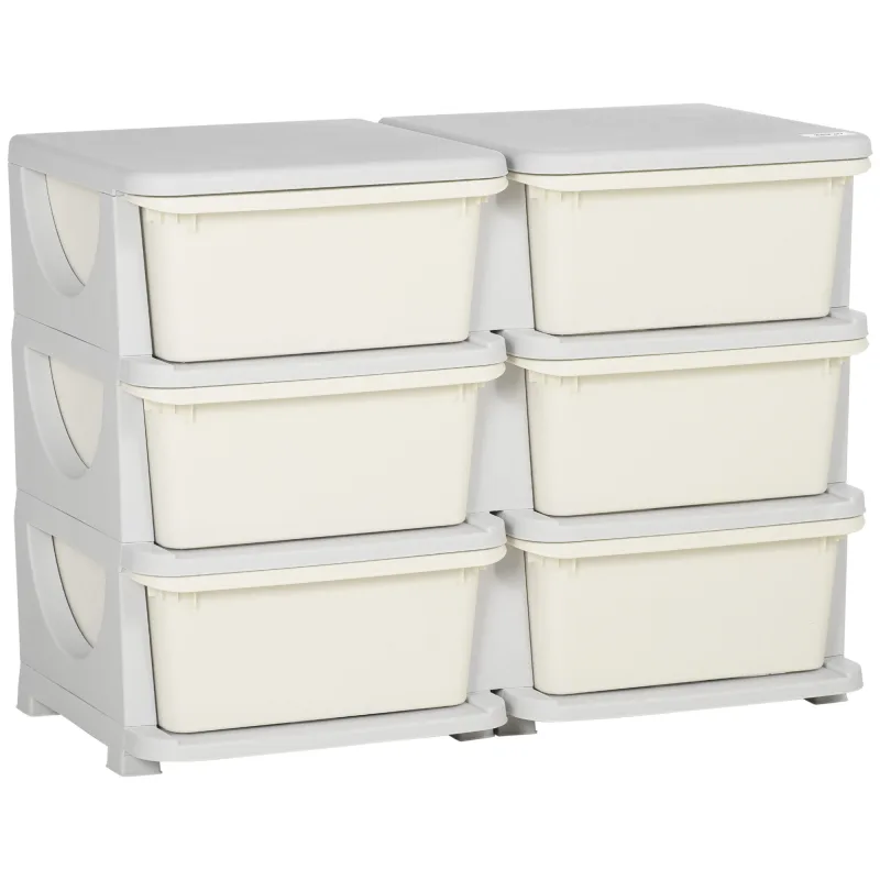 Organizador de juguetes homcom pp crema 75x37x56.5 cm 311-053v00cw