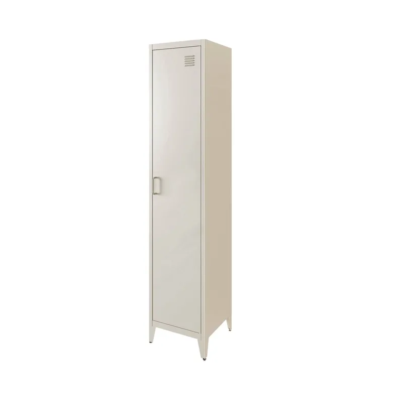 Armario dormitorio industrial con 4 espacios de almacenamiento beige - 38x38x180 cm