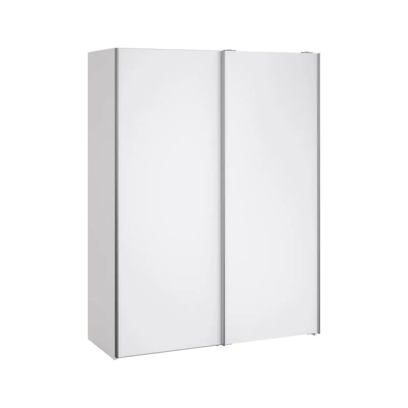 Armario 2 puertas, 5 estantes, barra para ropa, apertura corredera, 150x200.4h cm blanco brillante - maurice