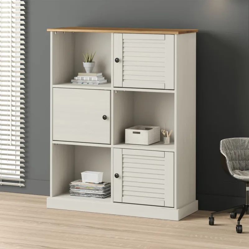 Librería vigo madera maciza de pino 90x35x114,5 cm