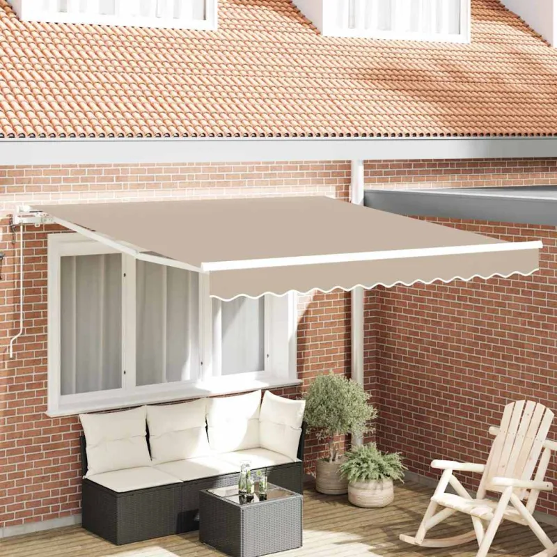 Toldo retráctil eléctrico beige 300 x 250 cm