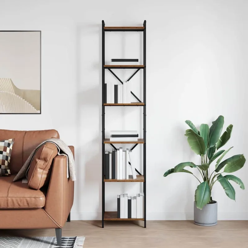 Estante de libros madera envejecida 40 x 30 x 189,5 cm