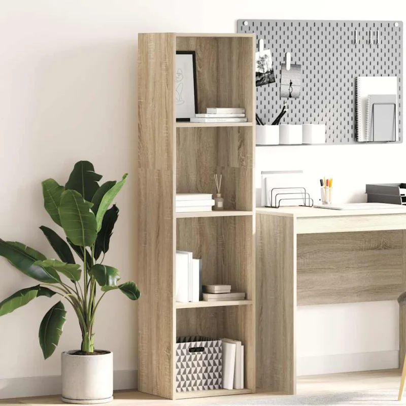 Estantería de madera de ingeniería roble 40x30x152 cm