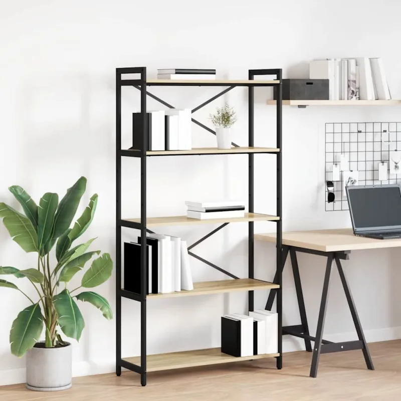 Estante de libros roble 80 x 30 x 155 cm