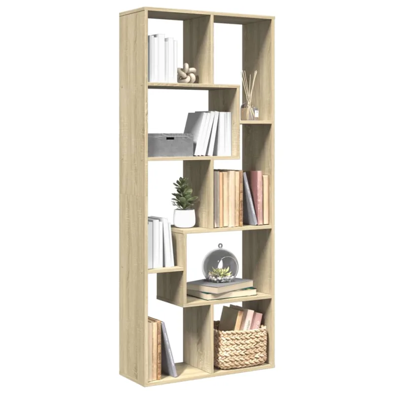 Librería divisora madera ingeniería roble 67x25x161,5 cm