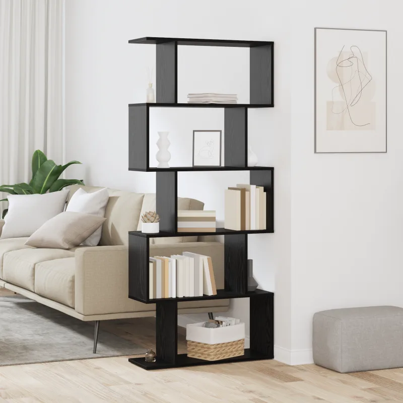 Librería roble negro 70 x 24 x 161 cm madera de ingeniería