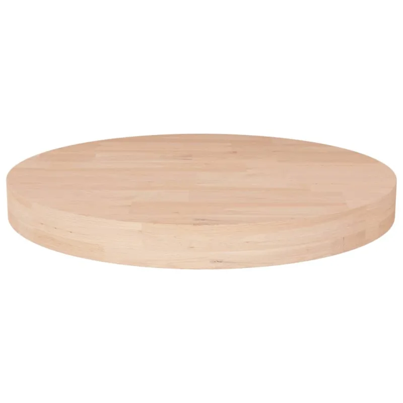 Superficie de mesa redonda madera de roble sin tratar ø50x4 cm