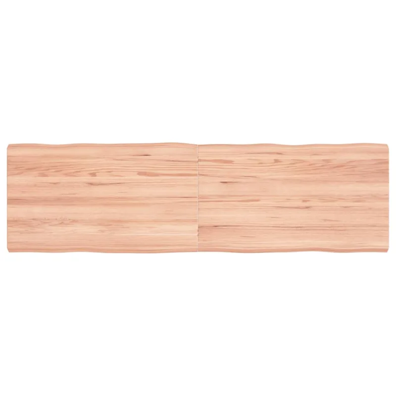 Tablero mesa madera tratada borde natural marrón 140x40x(2-4)cm
