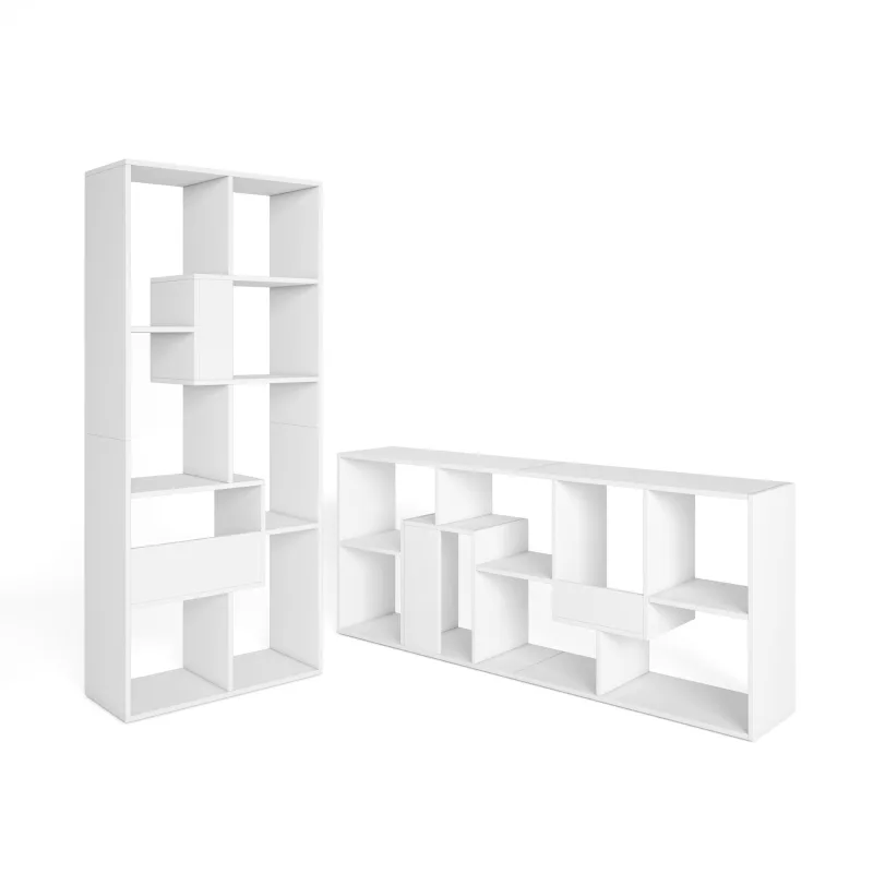 Librería estantería, 162x67x31cm, con almacenaje, blanco